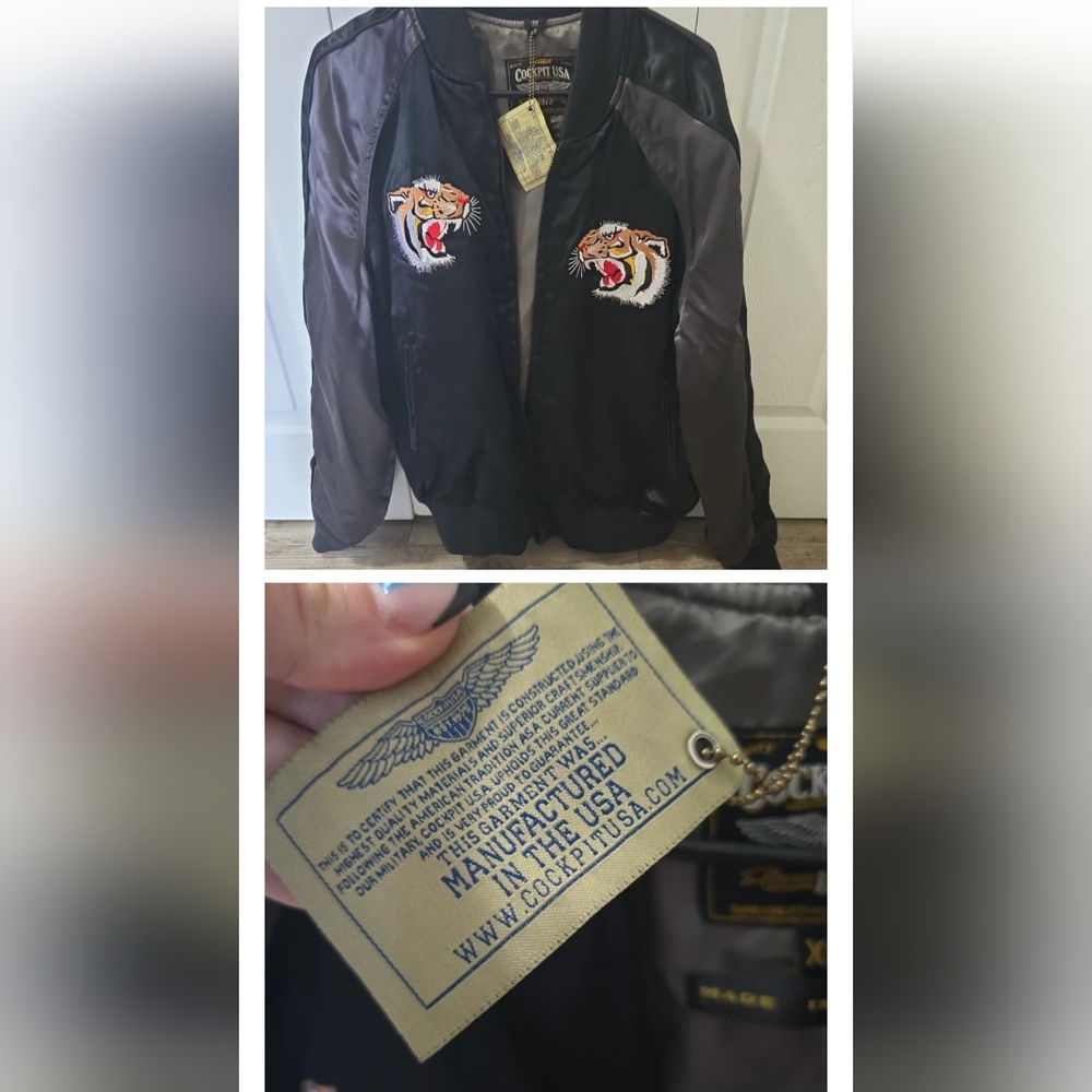 Black and Gold Bomber Varsity Jacket with Emblems